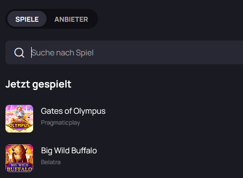 Betandplay Suchfunktion